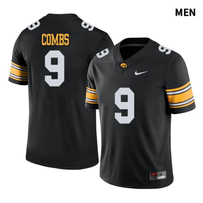 Men's Iowa Hawkeyes NCAA #9 Jack Combs Black Authentic Nike Alumni Stitched College Football Jersey HK34Y87MP